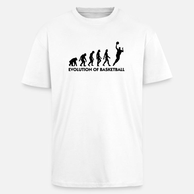 Die Evolution von Basketball - Oversized Heavyweight Unisex T-Shirt - Weiß