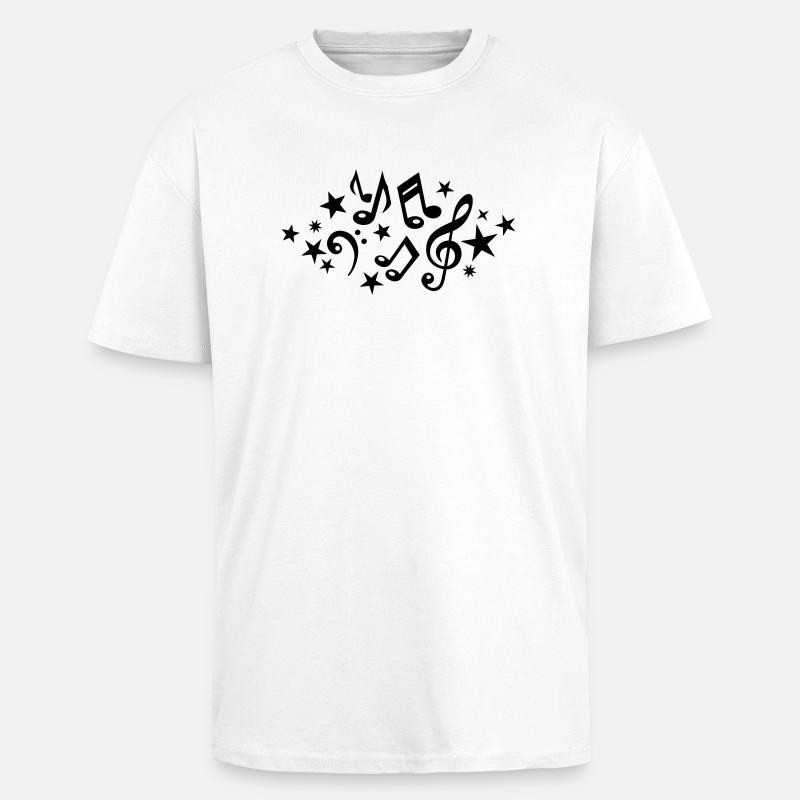 Noten - Oversized Heavyweight Unisex T-Shirt - Weiß