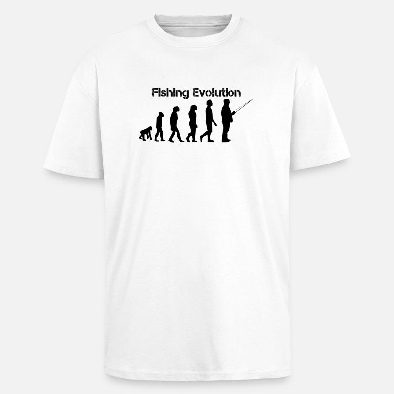 l'évolution de la pê - T-shirt unisexe oversize épais - blanc