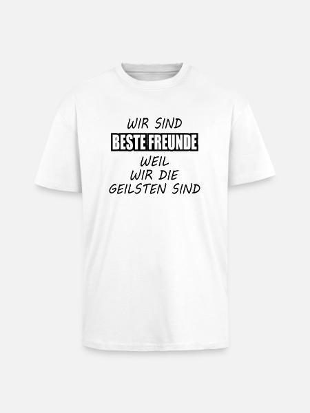 Beste Freunde - Oversized Heavyweight Unisex T-Shirt - Weiß