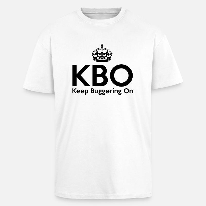 KBO - Keep Buggering on - Unisex Oversized Heavyweight T-shirt - white