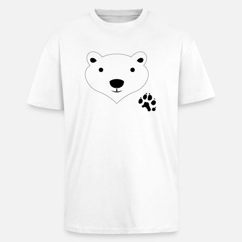 Polar Bear - Oversized Heavyweight Unisex T-Shirt - Weiß
