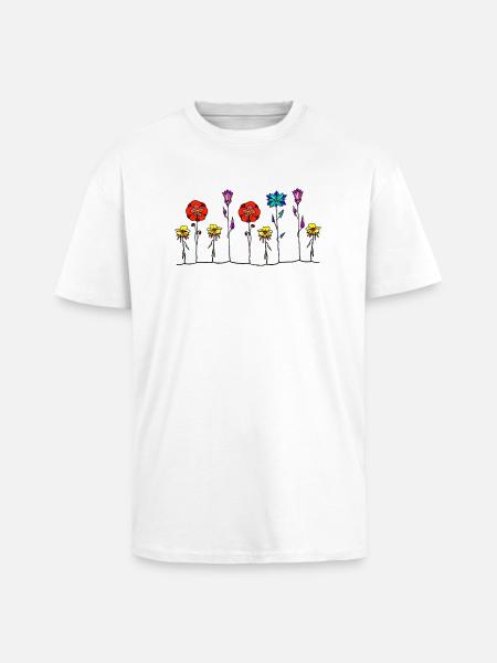 Blumen - Oversized Heavyweight Unisex T-Shirt - Weiß