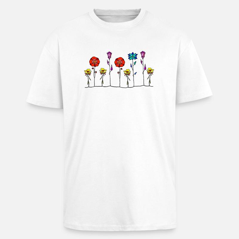 Blumen - Oversized Heavyweight Unisex T-Shirt - Weiß