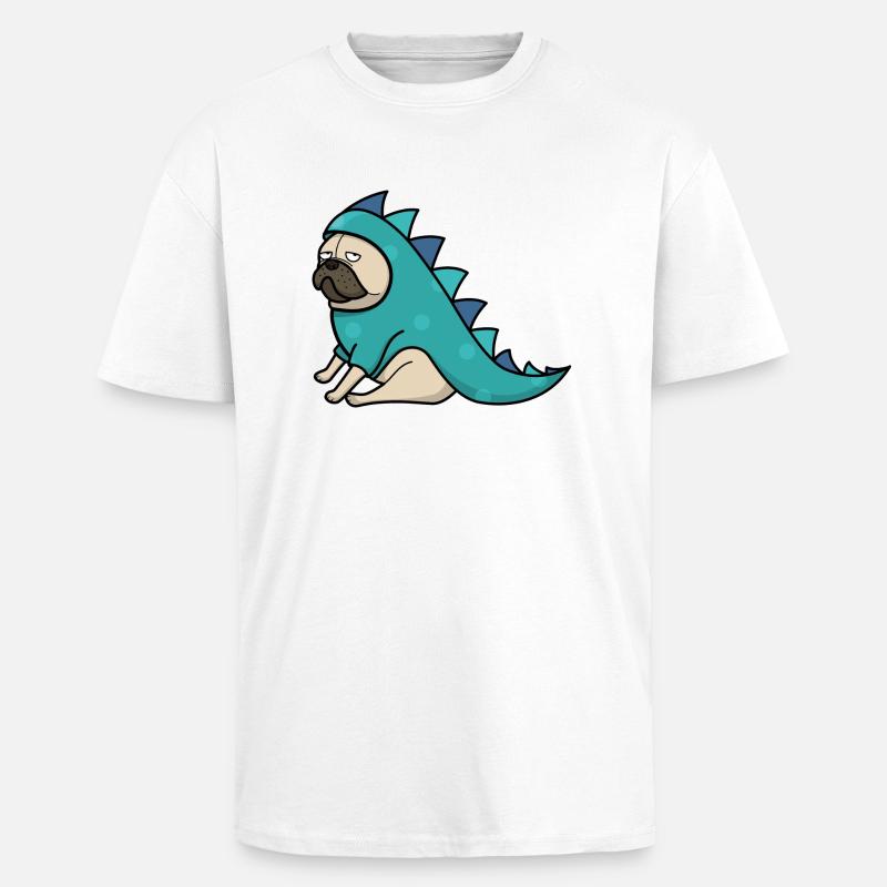 Mops - Oversized Heavyweight Unisex T-Shirt - Weiß