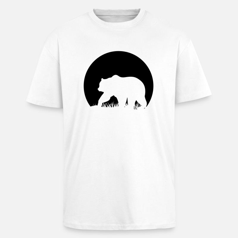 L'ours au clair de lune - T-shirt unisexe oversize épais - blanc