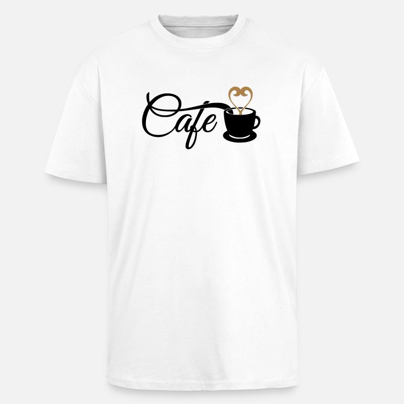 Kaffee - Oversized Heavyweight Unisex T-Shirt - Weiß