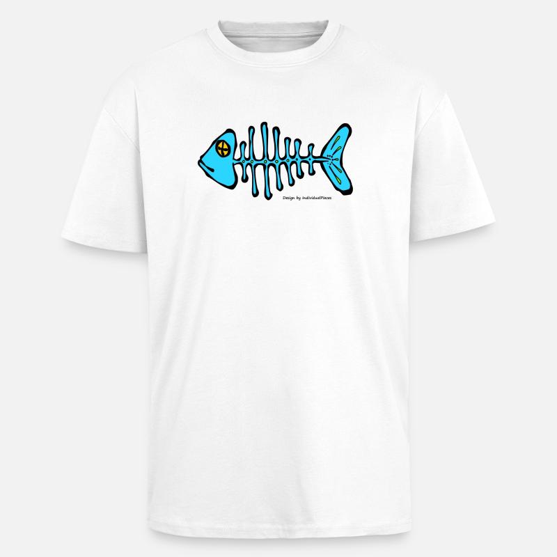 Fischgraete - Oversized Heavyweight Unisex T-Shirt - Weiß