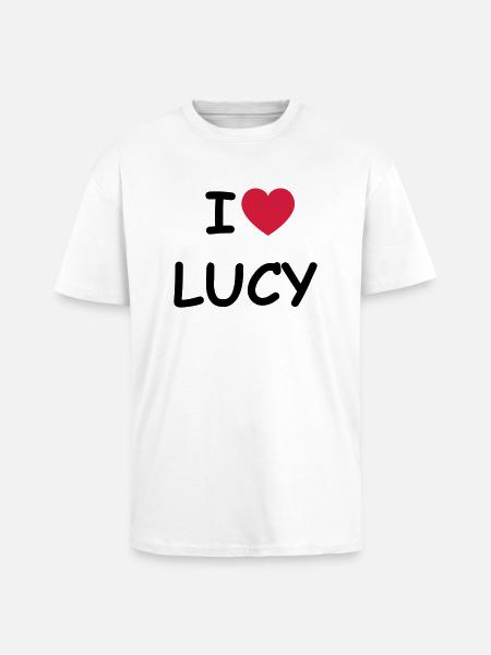 J'aime Lucy - T-shirt unisexe oversize épais - blanc