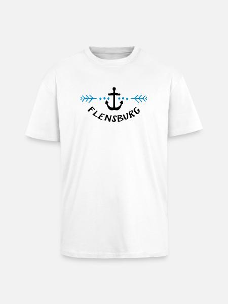 Heimat Hafen Flensburg - Oversized Heavyweight Unisex T-Shirt - Weiß