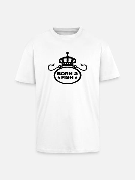 born_to_fish_design_f1 - Oversized Heavyweight Unisex T-Shirt - Weiß