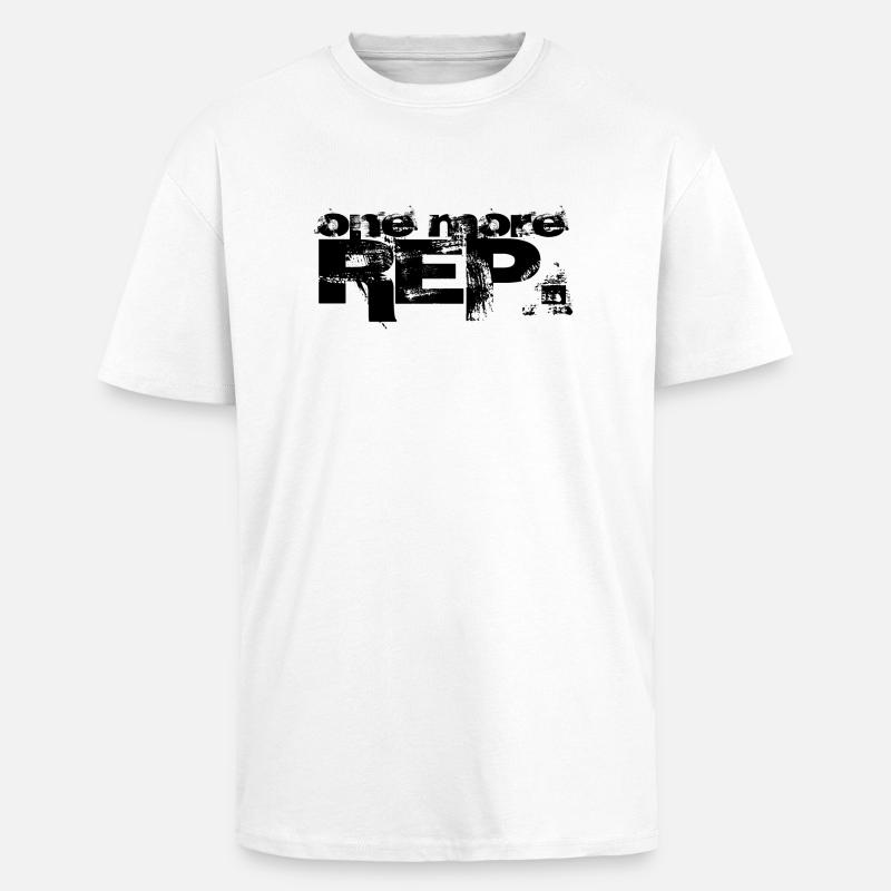 one more REP. (schwarz) - Oversized Heavyweight Unisex T-Shirt - Weiß