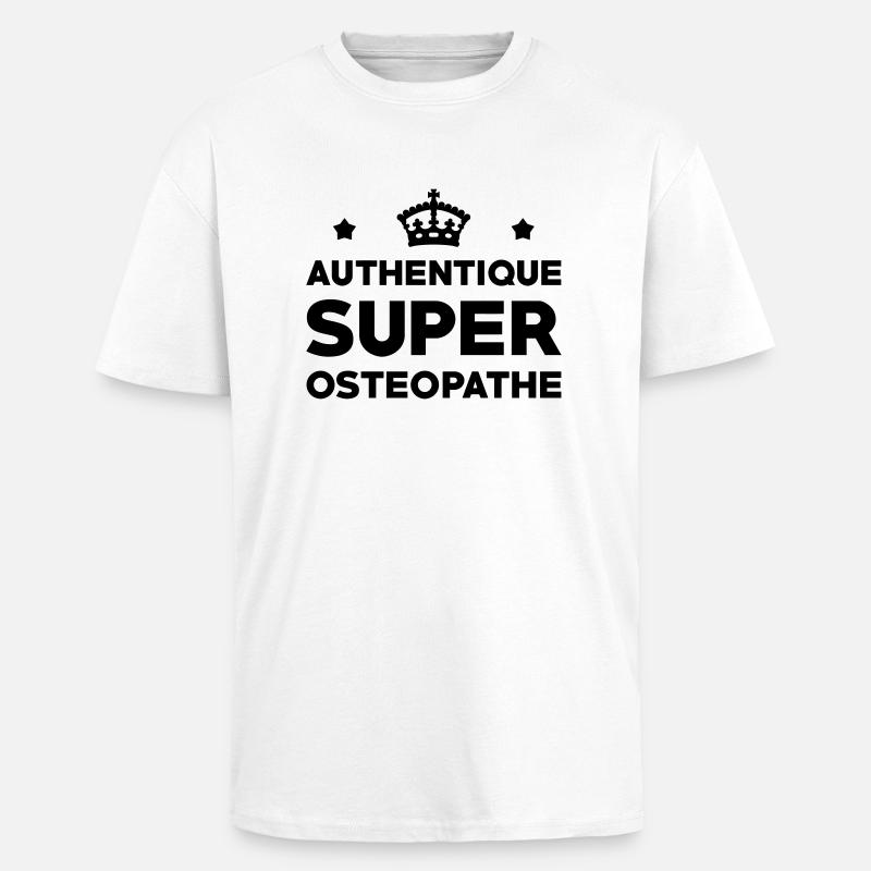 Ostéopathe / Ostéopathie / Masseur / Kiné / Ostéo - T-shirt unisexe oversize épais - blanc