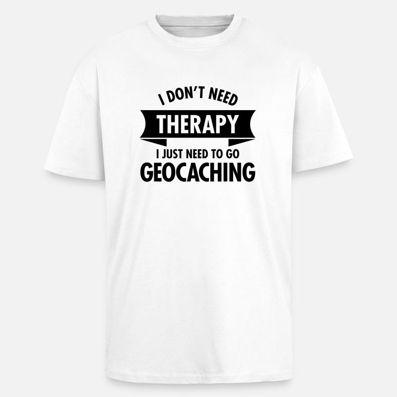 Therapy - Geocaching - T-shirt unisexe oversize épais - blanc