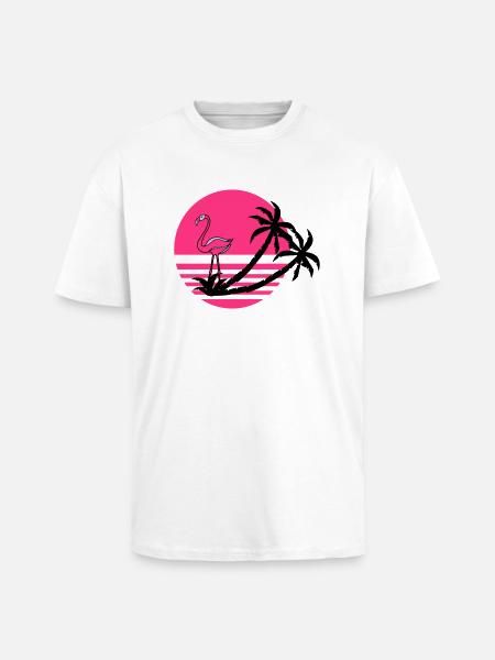 flamingo_island - Oversized Heavyweight Unisex T-Shirt - Weiß