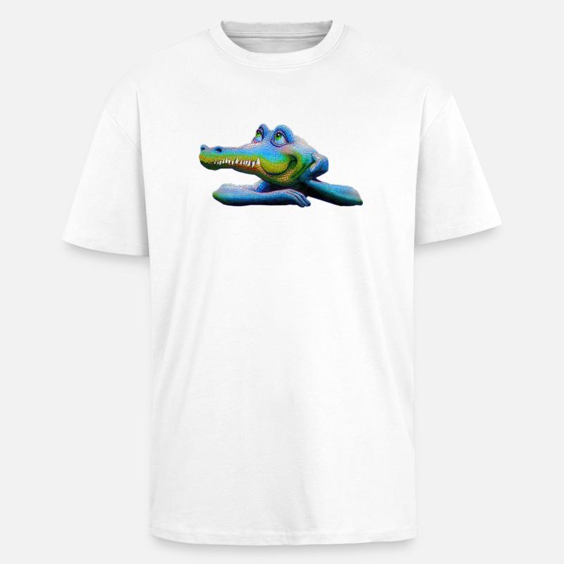 Amstrad Retro Krokodil - Maskottchen 01 - Oversized Heavyweight Unisex T-Shirt - Weiß