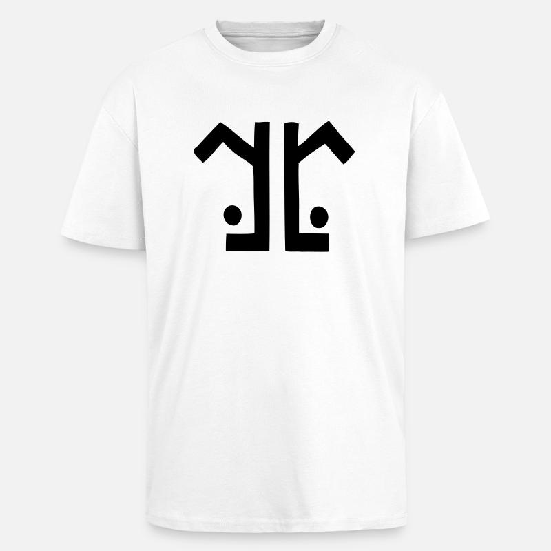 logo gerade klein - Oversized Heavyweight Unisex T-Shirt - Weiß