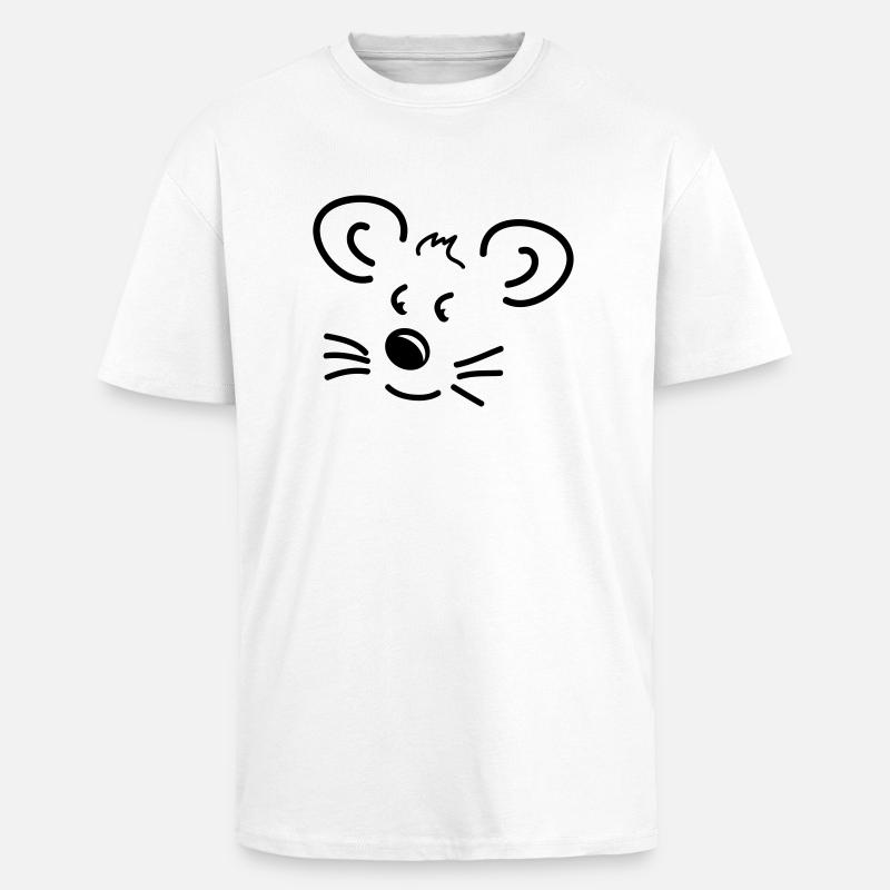 Petite souris - T-shirt unisexe oversize épais - blanc