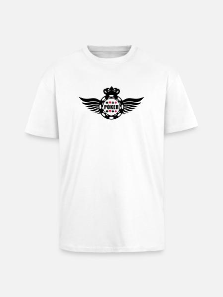 poker_king_wings_f2 - Unisex Oversized Heavyweight T-shirt - white