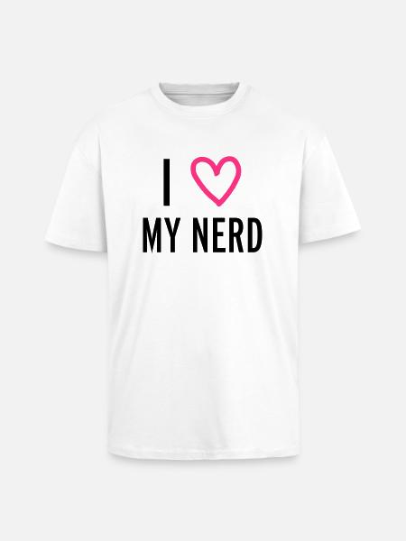 Nerd - T-shirt unisexe oversize épais - blanc