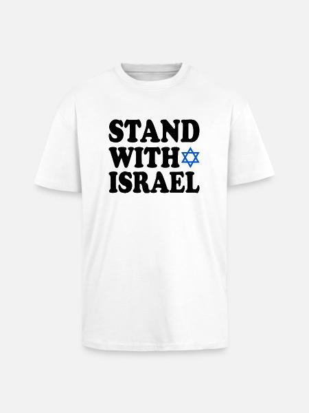 Stand with israel - Unisex oversized heavyweight t-shirt - hvid
