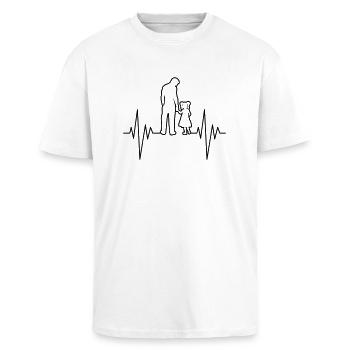 Dad And Daughter Pulse - Oversized Heavyweight Unisex T-Shirt - Weiß - Vorne - Alina (178cm) & Michal (187cm)
