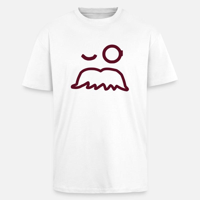 Moustache - by www.CodeShirt24.de - Oversized Heavyweight Unisex T-Shirt - Weiß