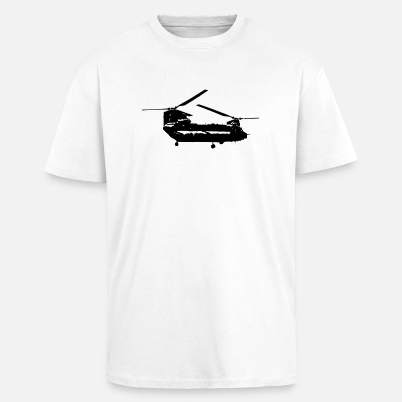 helicoptere_chinook - T-shirt unisexe oversize épais - blanc