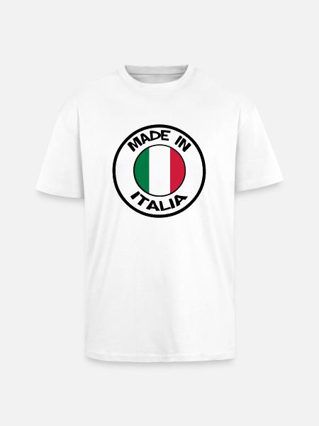 made in ITALIA - Oversized Heavyweight Unisex T-Shirt - Weiß