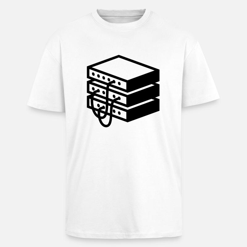 Altmodischer Server - Oversized Heavyweight Unisex T-Shirt - Weiß