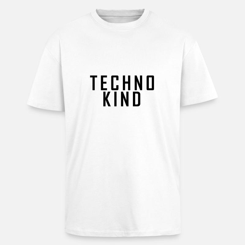 Techno Kind schwarz - Oversized Heavyweight Unisex T-Shirt - Weiß
