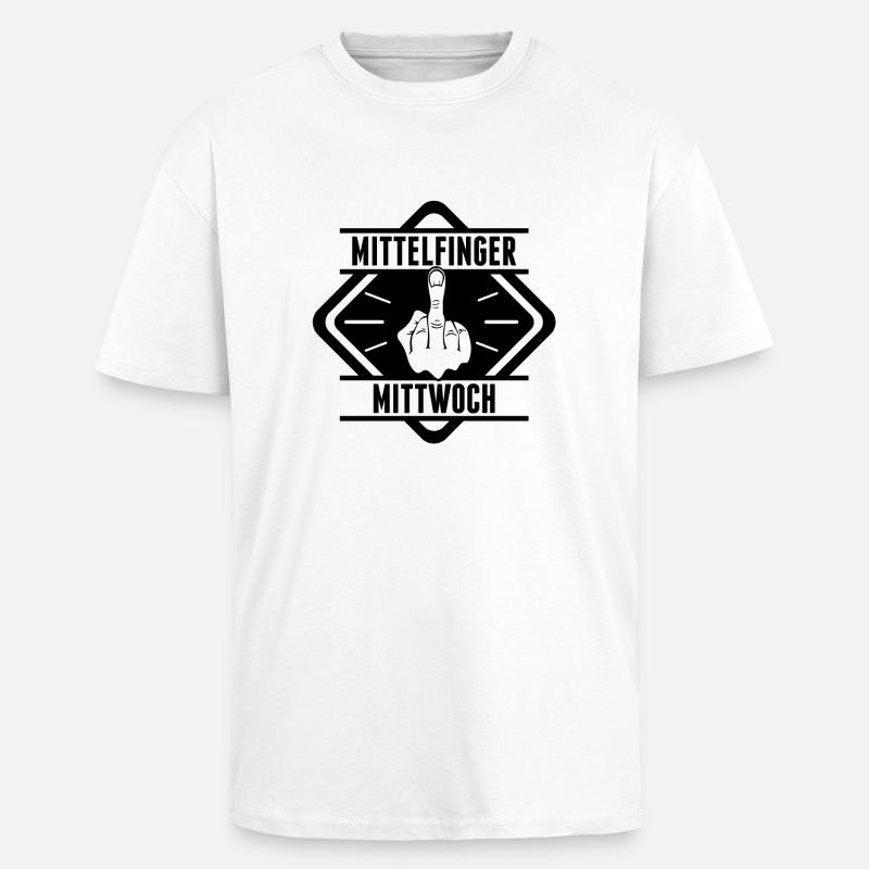 Mittelfinger Mittwoch - Oversized Heavyweight Unisex T-Shirt - Weiß