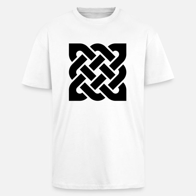 Celtic Square Knot - solid - Unisex Oversized Heavyweight T-shirt - white