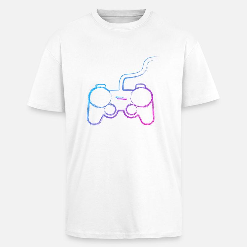 Controller Graffiti - Unisex Oversized Heavyweight T-shirt - white