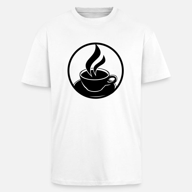 Coffee Cup Logo - Oversized Heavyweight Unisex T-Shirt - Weiß