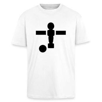 Tischkicker - Oversized Heavyweight Unisex T-Shirt - Weiß - Vorne - Alina (178cm) & Michal (187cm)