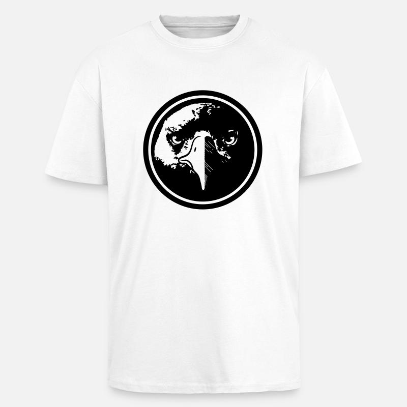 Eagle Eagle head button - Unisex Oversized Heavyweight T-shirt - white