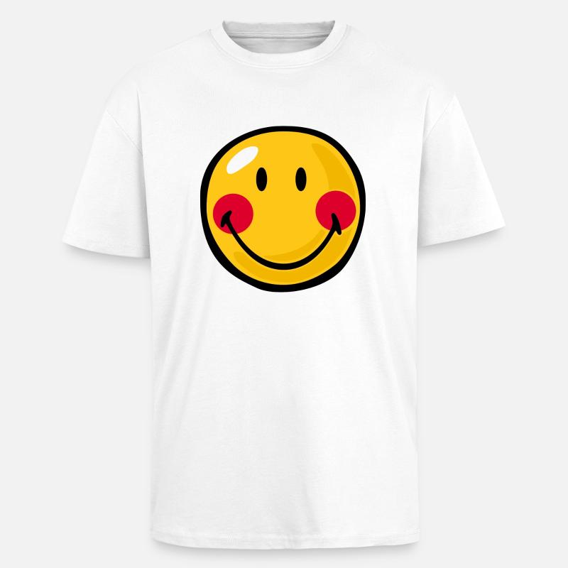 Smiley Blushed - Heavy Oversized T-Shirt - white