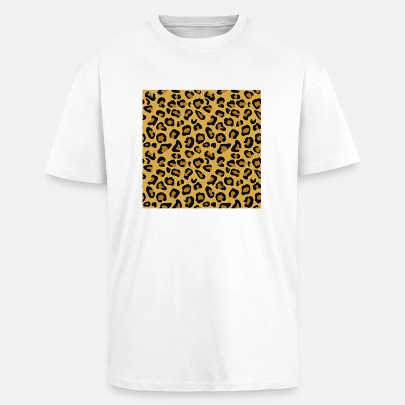 Leopard pattern - Unisex Oversized Heavyweight T-shirt - white
