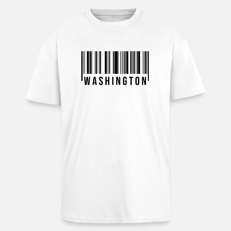 Code-barres de Washington - T-shirt unisexe oversize épais - blanc