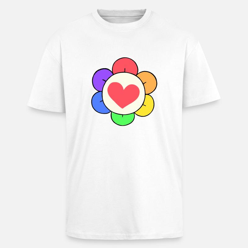 Dandy Regenbogenblume - Oversized Heavyweight Unisex T-Shirt - Weiß