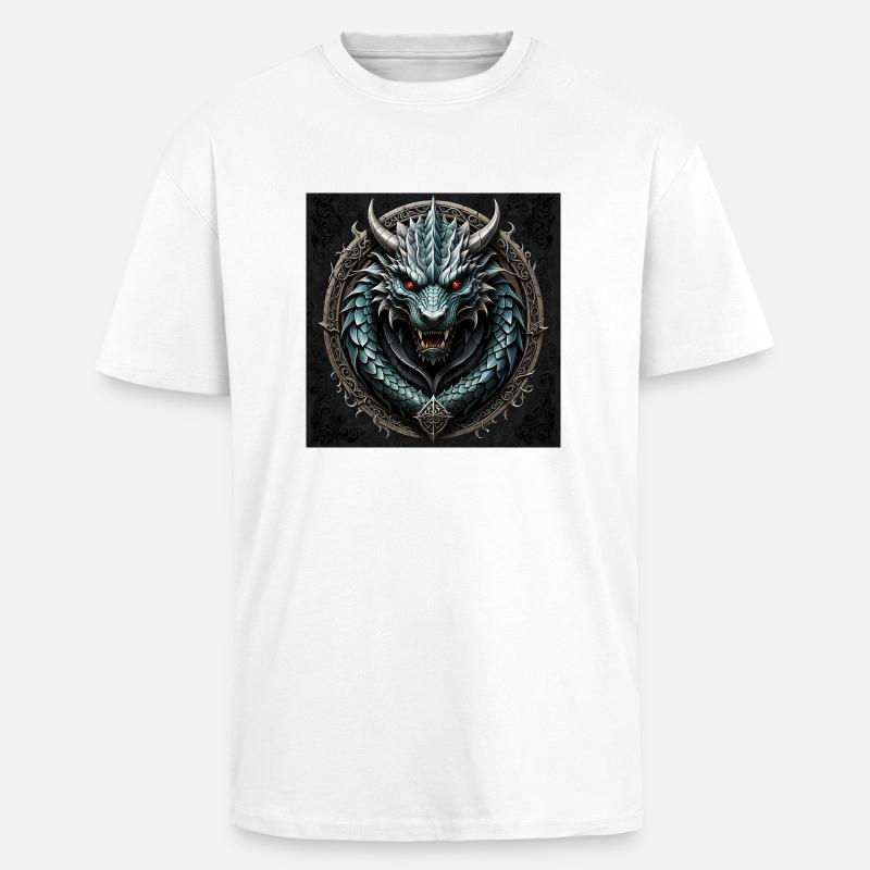 Drache - Oversized Heavyweight Unisex T-Shirt - Weiß