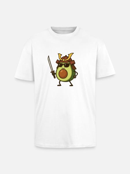 Avocado Samurai - Unisex Oversized Heavyweight T-shirt - white