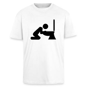 Toilet Vomiting - Oversized Heavyweight Unisex T-Shirt - Weiß - Vorne - Alina (178cm) & Michal (187cm)