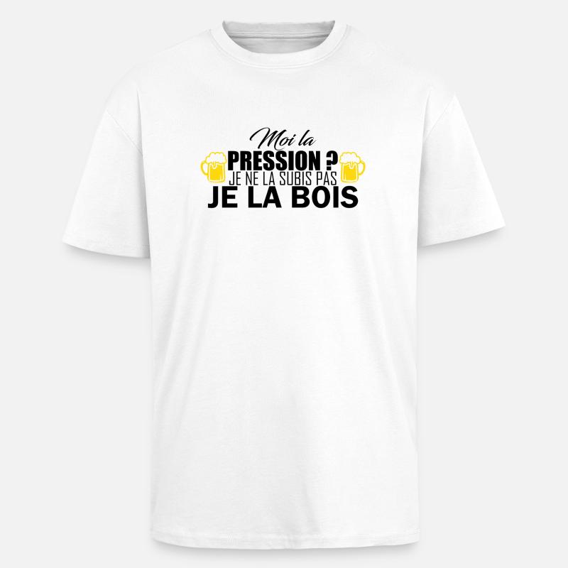 moi la pression - Oversized Heavyweight Unisex T-Shirt - Weiß