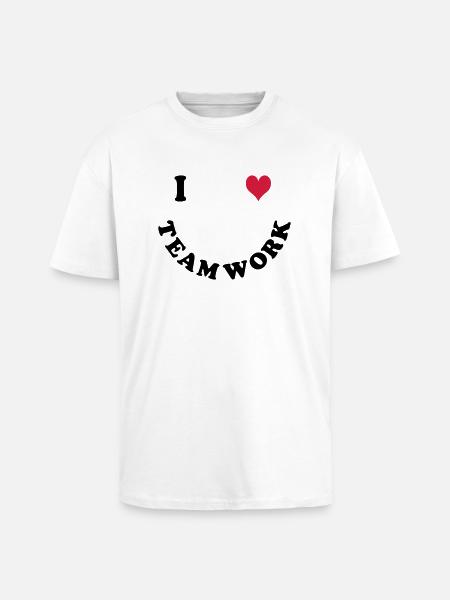 Ich liebe Teamwork - Oversized Heavyweight Unisex T-Shirt - Weiß
