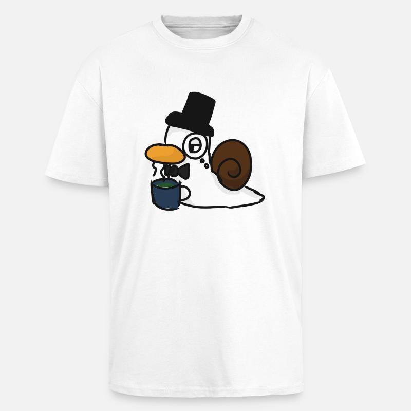 Schnente Monokel-Teezeit - Oversized Heavyweight Unisex T-Shirt - Weiß