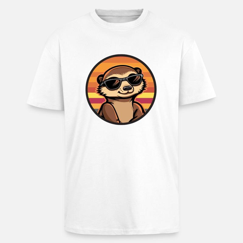 Meerkat Cool Comic - Unisex Oversized Heavyweight T-shirt - white