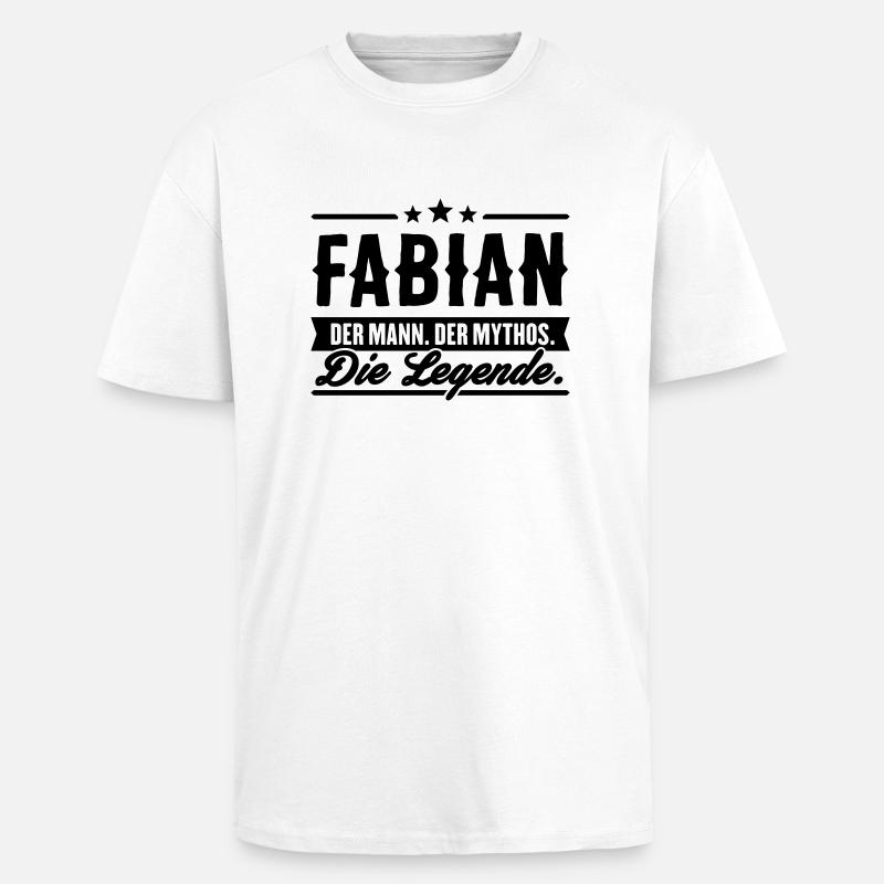 Man Myth Legend Fabian - Unisex Oversized Heavyweight T-shirt - white