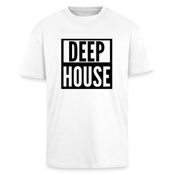 deep house - T-shirt unisexe oversize épais - blanc - Devant - Alina (178cm) & Michal (187cm)